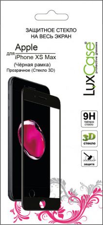 Защитное стекло Luxcase 3D для Apple iPhone XS Max черная рамка (глянцевое)