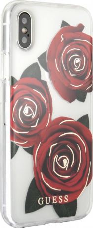 Клип-кейс Guess Flower Desire для Apple iPhone XS Red Rose (с рисунком)