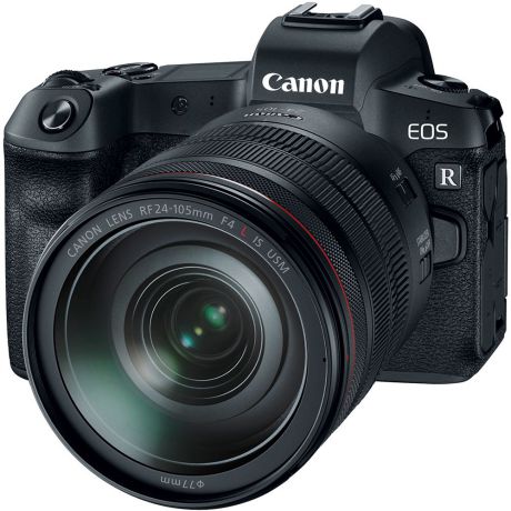 Фотоаппарат со сменной оптикой Canon EOS R RF 24-105mm f/4L IS USM + EF-EOS R адаптер (черный)
