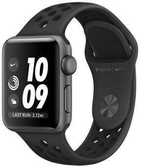 Умные часы Apple Watch Nike+ Series 3 38 мм, корпус из алюминия цвета серый космос, спортивный ремешок Nike цвета антрацитовый/черный (MTF12RU/A)