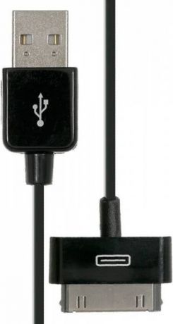 Кабель Gerffins Round Apple 30 pin - USB (черный)