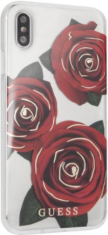 Клип-кейс Guess Flower Desire для Apple iPhone XS Max Red Rose (с рисунком)