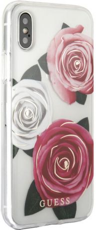 Клип-кейс Guess Flower Desire для Apple iPhone XS Max Tricolor Rose (с рисунком)