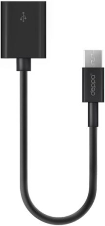 OTG адаптер Deppa USB - micro USB (черный)
