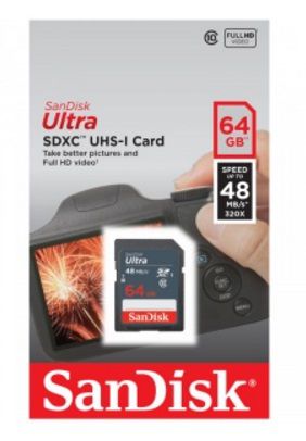Карта памяти SanDisk Ultra SDXC 64GB Class10 UHS-I SDSDUNB-064G-GN3IN