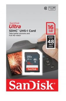 Карта памяти SanDisk Sandisk Ultra SDHC Class 10 UHS-I 48MB/s 16GB