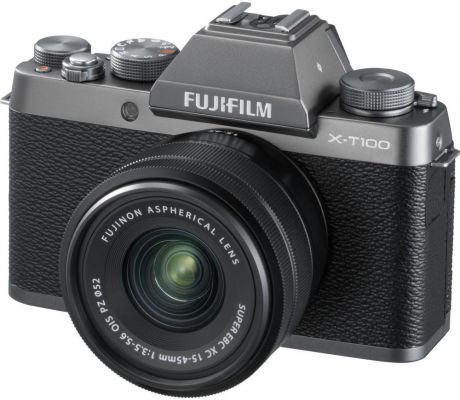 Цифровой фотоаппарат Fujifilm X-T100 Kit 15-45mm (темно-серебристый)