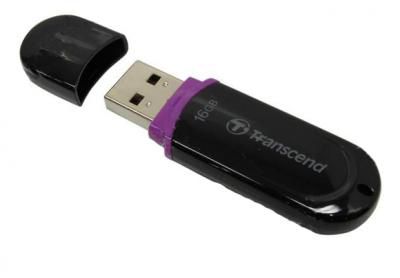 USB флешка Transcend USB-накопитель JetFlash 300 16Gb (черный)