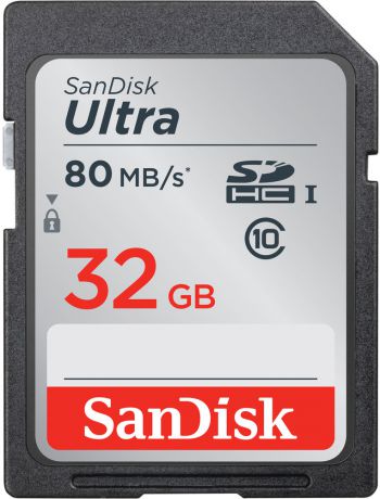 Карта памяти SanDisk Ultra SDHC 32GB 80MB/s Class 10 UHS-I (черный)