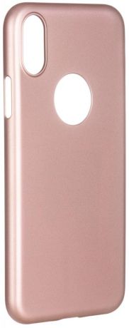 Клип-кейс iCover Rubber Hard с вырезом для Apple iPhone X (розовое золото)