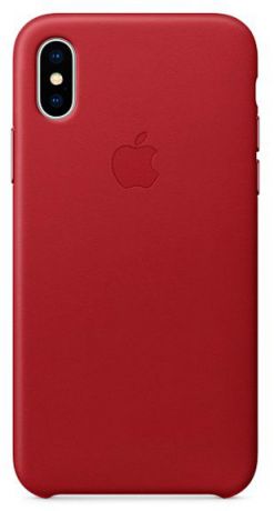 Клип-кейс Apple Leather Case для iPhone X (красный)