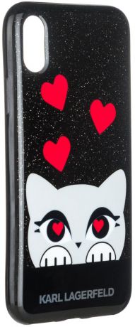 Клип-кейс Karl Lagerfeld Choupette Valentine для Apple iPhone X (черный)