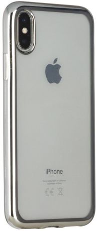 Клип-кейс Oxy Fashion MetallPlated для Apple iPhone X (серебристый)