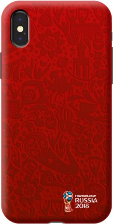 Клип-кейс Deppa FIFA для Apple iPhone X Official Pattern (красный)