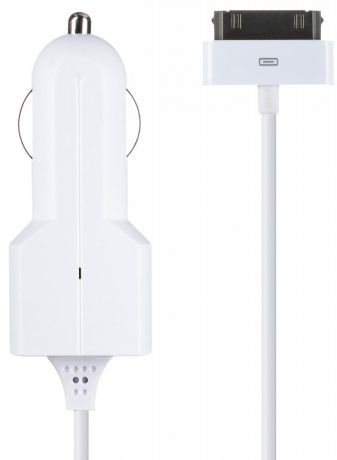 Автомобильное зарядное устройство Prime Line 30-pin для Apple, 1A (белый)
