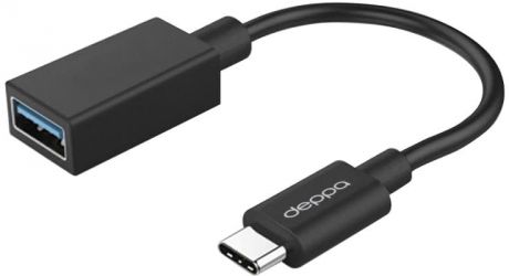Адаптер Deppa USB C Plug - USB A (f) 3.0 (черный)