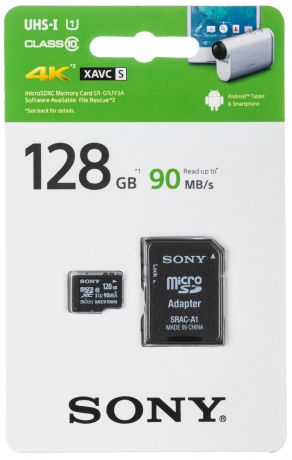 Карта памяти Sony microSD class10 UHS-I 128Gb SR-G1UY3AT (черный)