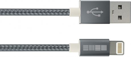 Кабель InterStep USB-8pin MFI нейлон 1м (серый)