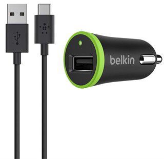 Автомобильное зарядное устройство Belkin F7U002bt06 USB Type-C 2.1А (черный)