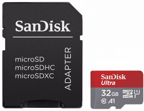 Карта памяти SanDisk Ultra A1 microSDHC 32GB + адаптер SDSQUAR-032G-GN6MA