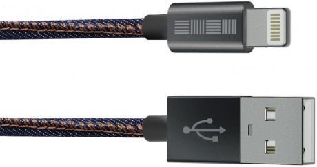 Кабель InterStep USB на Lightning 8 pin джинсовый (темно-синий)
