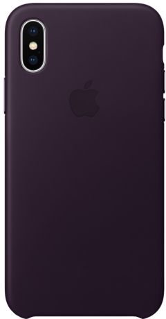 Клип-кейс Apple Leather Case для iPhone X (баклажановый)