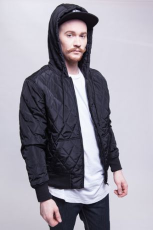 Куртка URBAN CLASSICS Hooded Big Diamond Quilt Jacket (Black, XL)