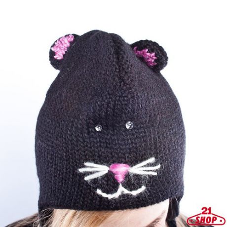 Шапка KNITWITS Kitty Face (Black)