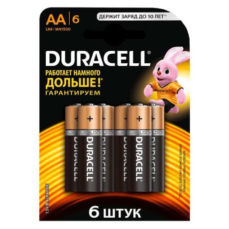 батарейка DURACELL LR6-6BL BASIC блистер 6 шт