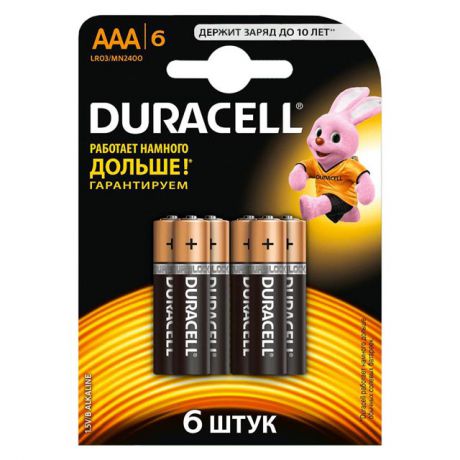 батарейка DURACELL LR03-6BL BASIC блистер 6 шт