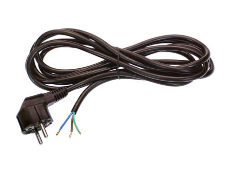 кабель 3м H05VV-F3G1,0+вилка черный