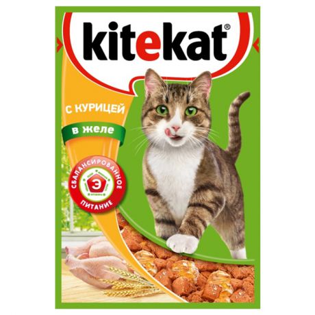 корм для кошек KITEKAT пауч курица в желе 85г