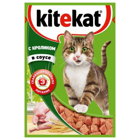корм для кошек KITEKAT пауч кролик в соусе 85г