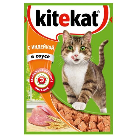 корм для кошек KITEKAT пауч индейка в соусе 85г