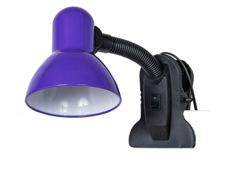 лампа настольная 108В/1 1х60Вт E27 на прищепке фиолетовый