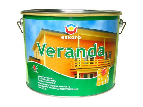 краска фасадная ESKARO Veranda основа под колеровку 9,5л белая