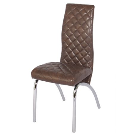 стул ЛОТОС 400х570мм коричневый/хром иск. кожа/металл