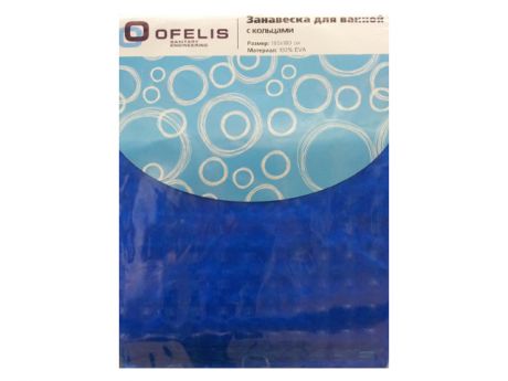 занавеска д/ванной OFELIS 180х180 см PEVA Цвет: 3D синяя