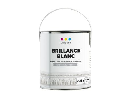 краска в/д VINCENT Brilliance Blanc д/потолков и лепнины база А 2,25л