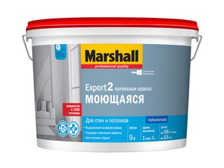 краска в/д MARSHALL Export-2 BW глубокоматовая 9л белая