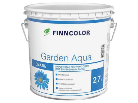 эмаль FINNCOLOR Garden Aqua А акриловая полумат 2,7л белая
