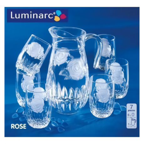 набор питьевой LUMINARC Структурная роза 7 предм. стекло