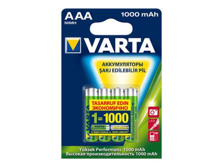 аккумуляторы VARTA AAA R2U 1000мАч блистер 4шт