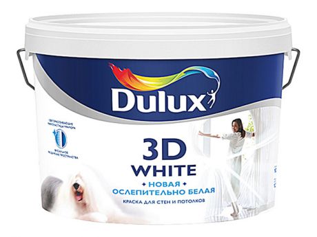краска в/д DULUX 3D White BW матовая 10л