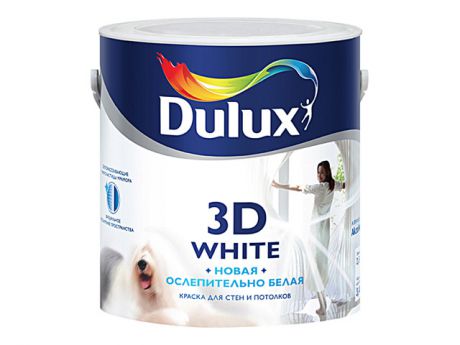 краска в/д DULUX 3D White BW матовая 2,5л