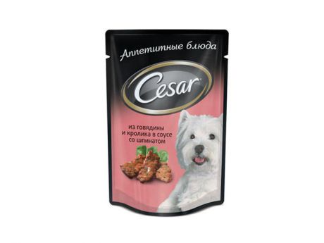 корм для собак Cesar говядин/кролик/шпинат 100гр