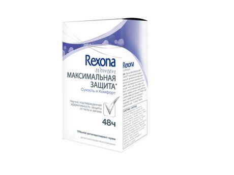 дезодорант REXONA Максимальная защита Сухость и комфорт крем 45мл