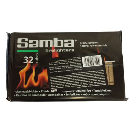 кубики древесные растопочные SAMBA 32шт древесина вымоченная
