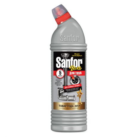 средство чистящее SANFOR 5 минут д/удаления засоров в трубах гель 0,75л