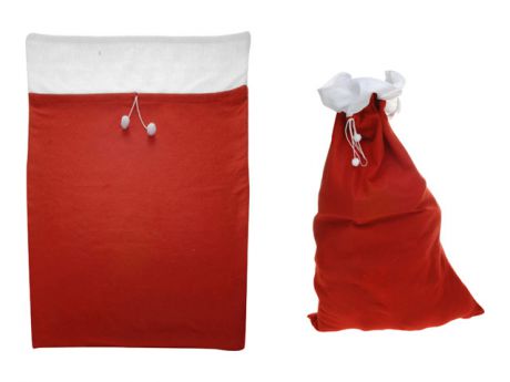 мешок Деда мороза текстиль 60х90см красный